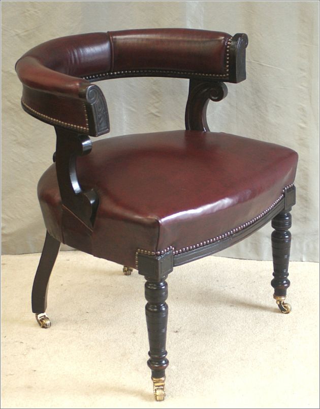 9052 Antique Victorian Leather Desk Chair